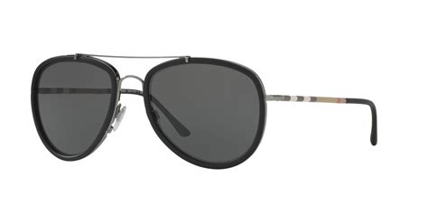 burberry be3090q gunmetal and matte black grey lenses|Burberry Matte Black Metal Pilot Sunglasses .